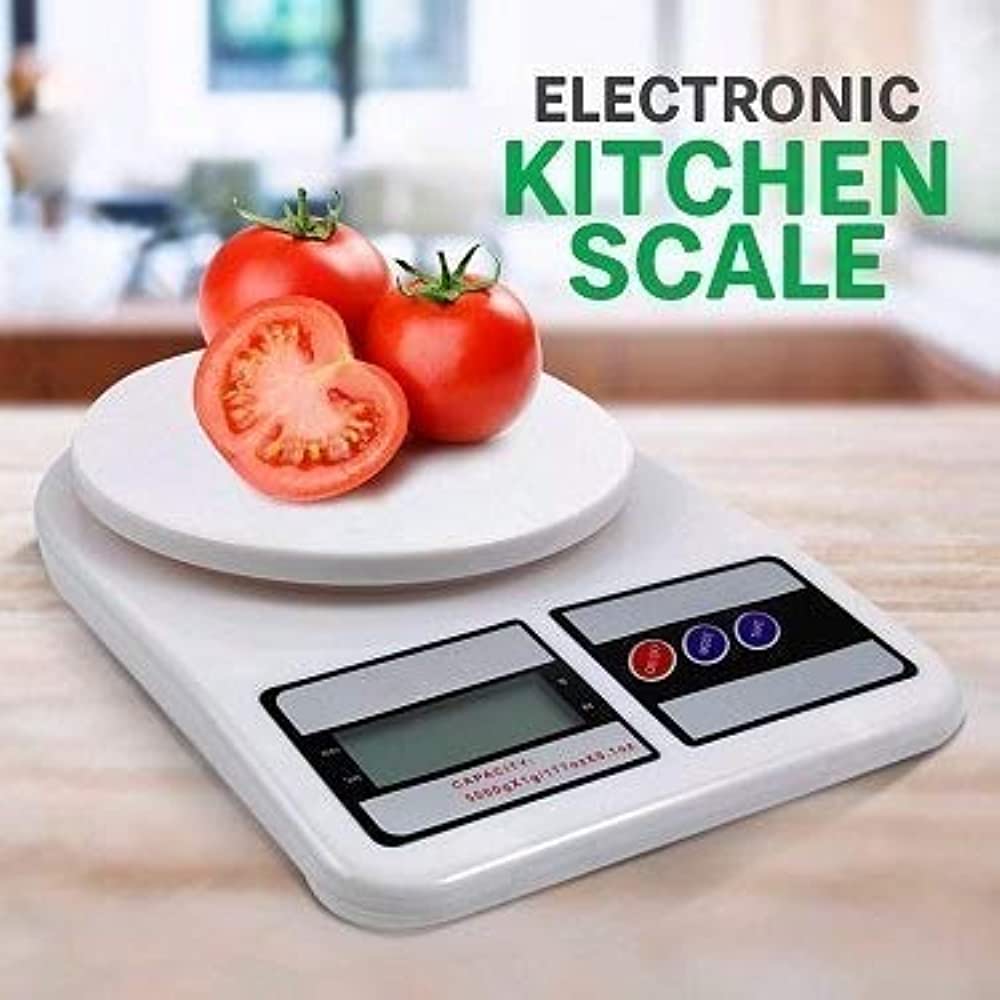 Digital Kitchen Weighing Machine Multipurpose Electronic Weight Scale with Backlit LCD Display for Measuring Food, Cake, Vegetable, Fruit